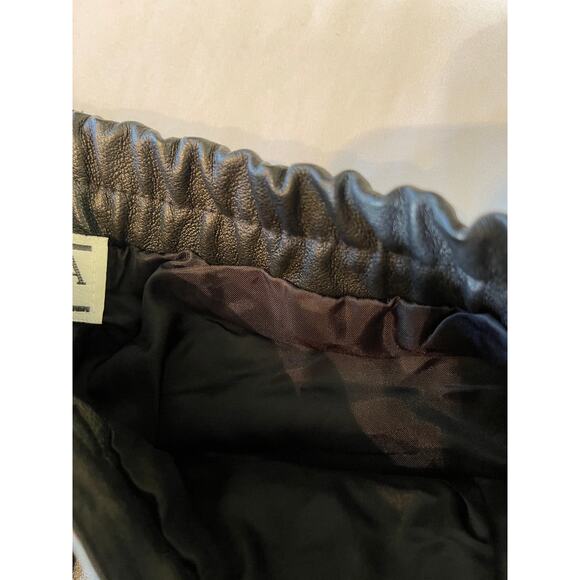 Vintage 100% Real Leather VENEZIA High Waist Straight Leg Pants ~MOTO SIZE 14/HO - Picture 7 of 10